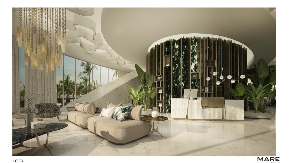 The lobby of the Mare real estate development