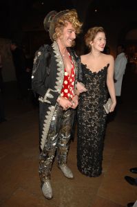 John Galliano (L) and Drew Barrymore attend the Metropolitan Museum of Art's annual Costume Institute gala.2006 Met Costume Institute Gala, New York