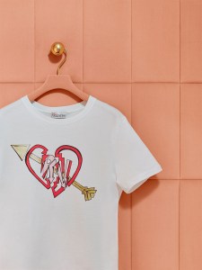 RED Valentino celebrated Milan Design Week with the release of a limited edition t-shirt designed by creative director Pierpaolo Piccioli in collaboration with students of Rome’s art institute Accademia di Belle Arti. Called Love and Rock, the t-shirt features a graphic heart-shaped design crossed by Cupid’s arrow, as well as the R and V lettering. The piece, available at the brand’s flagship in Milan and online, retails at 150 euros.