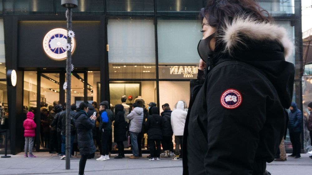 People line up at Canada Goose's first Flagship Store in Beijing.Canada Goose Flagship Store Opening, Beijing, China - 30 Dec 2018