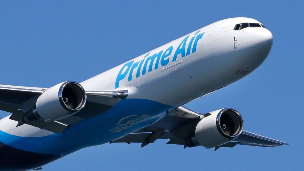 A Boeing 767 with an Amazon.com "Prime Air" livery flies over Lake Washington, as part of the Boeing Seafair Air Show. Amazon unveiled its first branded cargo plane Thursday, one of 40 freighters that will make up the company's own air transportation network of 40 Boeing jets leased from Atlas Air and Air Transportation Services Group, which will operate the air cargo networkBoeing Seafair Air Show, Seattle, USA - 05 Aug 2016