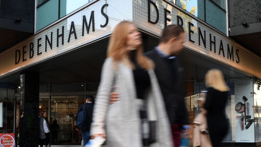 Pedestrians pass a Debenhams store in Oxford Street in London, Britain, 25 October 2018. According to news reports Debenhams has confirmed plans to shut fifty of it stores across the UK. Some 5,000 jobs may be at risk.Debenhams confirms plans to shut up to 50 stores, London, United Kingdom - 25 Oct 2018