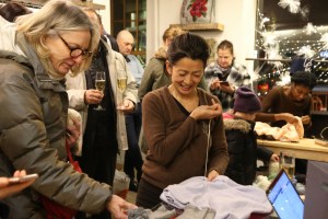 Jussara Lee held a holiday mending party to encourage sustainability.