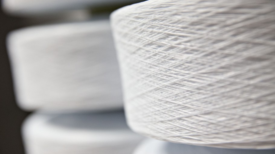 A roll of lycra fiber produced by Invista, a subsidiary of Koch Industries Inc., sits in a warehouse during production at the Kimberly-Clark Corp. facility.