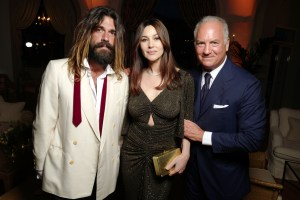 Nicolas Lefebvre, Monica Bellucci and Charles Finch