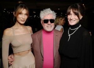 Bella Hadid, Pedro Almodovar and Carla Bruni