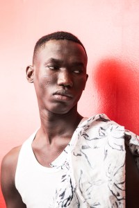 Backstage at Ozwald Boateng's first show.