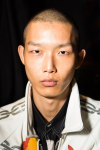 Backstage at Ozwald Boateng's first show.