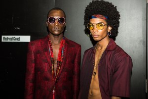 Backstage at Ozwald Boateng's first show.