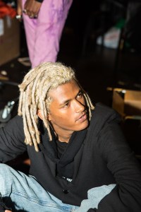 Backstage at Ozwald Boateng's first show.