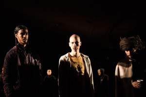 Backstage at Ozwald Boateng's first show.