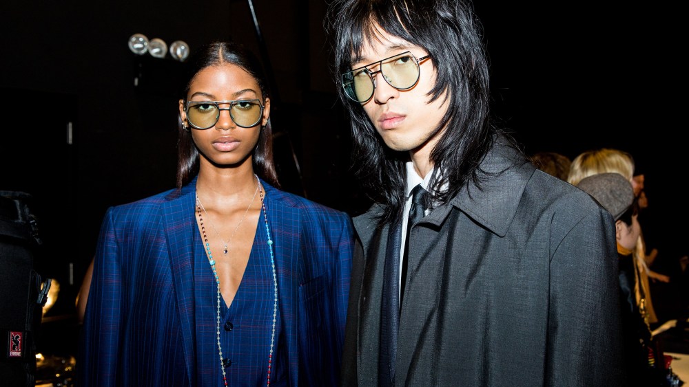Backstage at Ozwald Boateng's first show.