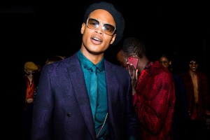 Backstage at Ozwald Boateng's first show.