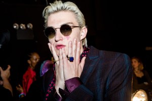Backstage at Ozwald Boateng's first show.