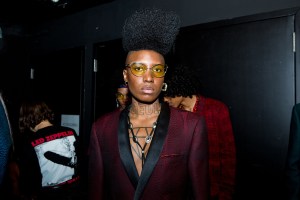 Backstage at Ozwald Boateng's first show.