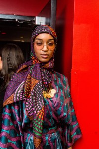 Backstage at Ozwald Boateng's first show.