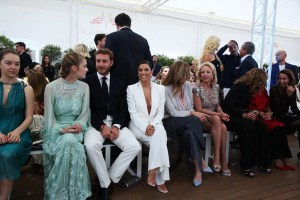 Beatrice Casiraghi, Pierre Casiraghi and Eva Longoria in the front row