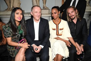 Salma Hayek, François-Henri Pinault, Zoe Saldana, and Marco Perego