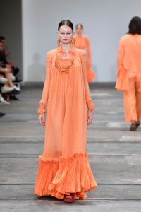SYDNEY, AUSTRALIA - MAY 16:  A model walks the runway in a design by Benjamin Garg during the St.George NextGen show at Mercedes-Benz Fashion Week Resort 20 Collections at Carriageworks on May 16, 2019 in Sydney, Australia.  (Photo by Stefan Gosatti/Getty Images)