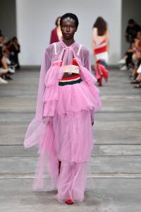 SYDNEY, AUSTRALIA - MAY 16:  A model walks the runway in a design by Chloe Mottau during the St.George NextGen show at Mercedes-Benz Fashion Week Resort 20 Collections at Carriageworks on May 16, 2019 in Sydney, Australia.  (Photo by Stefan Gosatti/Getty Images)