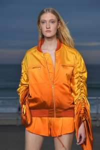 SYDNEY, AUSTRALIA - MAY 13: A model walks the runway during the Jonathan Simkhai show at Mercedes-Benz Fashion Week Resort 20 Collections at North Bondi Surf Life Saving Club on May 13, 2019 in Sydney, Australia. (Photo by James Gourley/Getty Images)
