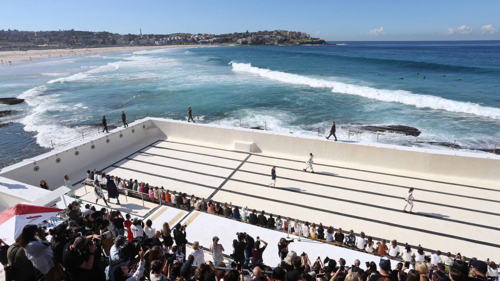 SYDNEY, AUSTRALIA - MAY 16:  Models walk the runway during the Ten Pieces show at Mercedes-Benz Fashion Week Resort 20 Collections at Bondi Icebergs on May 16, 2019 in Sydney, Australia.  (Photo by Lisa Maree Williams/Getty Images)