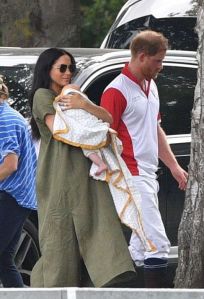 Prince Harry with Meghan Duchess of Sussex and Archie Harrison Mountbatten-Windsor
King Power Royal Charity Polo Day, Billingbear Polo Club, Wokingham, UK - 10 Jul 2019
