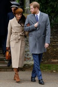 Prince Harry and his fiancee Meghan Markle arrive to attend the traditional Christmas Day service, at St. Mary Magdalene Church in Sandringham, EnglandBritain Royals Christmas, Sandringham, United Kingdom - 25 Dec 2017