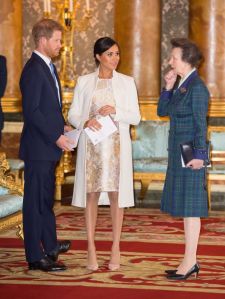 Prince Harry, Meghan Duchess of Sussex, Princess Anne50th Anniversary of the Investiture of Prince Charles, Buckingham Palace, London, UK - 05 Mar 2019Reception at Buckingham Palace in London to mark the fiftieth anniversary of the investiture of the Prince of Wales.