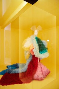 The over-the-top creations of Tomo Koizumi qualify as camp. Here, one of the two designs from his fall 2019 collection that are featured in the show.