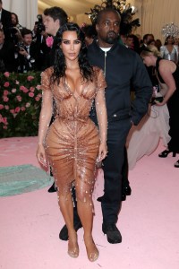 Kim Kardashian West in Mugler and Kanye West, Met Gala 2019