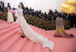 Lily Collins in Giambattista Galli, Met Gala 2019