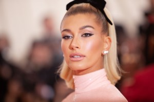 Hailey Bieber in Alexander Wang.