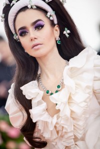 Lily Collins in Giambattista Valli.