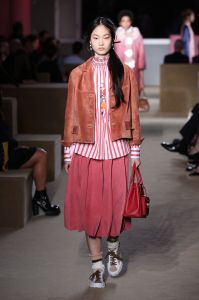 Model on the catwalkPrada Resort 2020 show, Runway, The Piano Factory, New York, USA - 02 May 2019