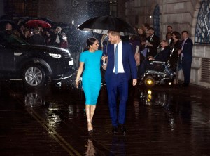The Duke and Duchess of Sussex attend the Endeavour Fund Awards.. The Duke and Duchess of Sussex arrive at Mansion House in London to attend the Endeavour Fund Awards. Picture date: Thursday March 5, 2020. See PA story ROYAL Sussex. Photo credit should read: Steve Parsons/PA Wire URN:51161922 (Press Association via AP Images)