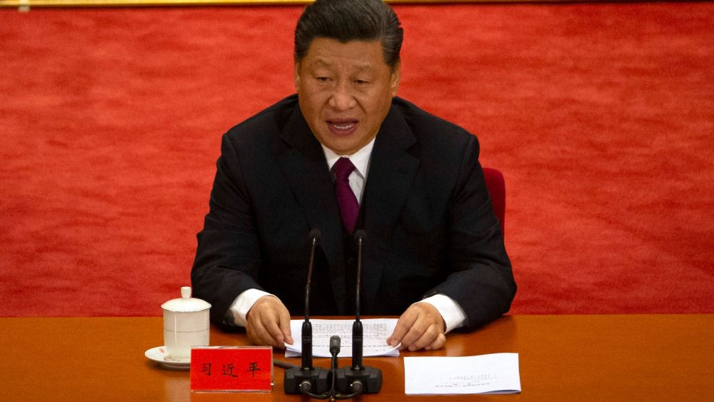 Chinese President Xi Jinping speaks during a commemoration ahead of the 100th anniversary of the May 4 Movement at the Great Hall of the People in Beijing . The 100-year-old movement sought to overturn what was then called "feudal" thinking that opposed their calls for civil and women's rights. China's authoritarian Communist Party rulers now embrace the movement as a seminal moment in China's transition to a modern nationMay 4, Beijing, China - 30 Apr 2019