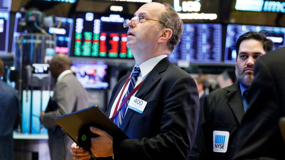 Traders work on the floor of the New York Stock Exchange in New York, New York, USA, on 06 May 2019. The Dow Jones industrials lost over 400 points in early trading in as a result of investor unease regarding developments in trade negotiations between the United States and China.New York Stock Exchange, USA - 06 May 2019