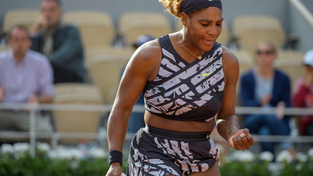 Serena Williams (USA) in action against Vitalia Diatchenko (RUS).French Open Tennis Championship, Day One, Roland Garros, Paris, France, - 27 May 2019