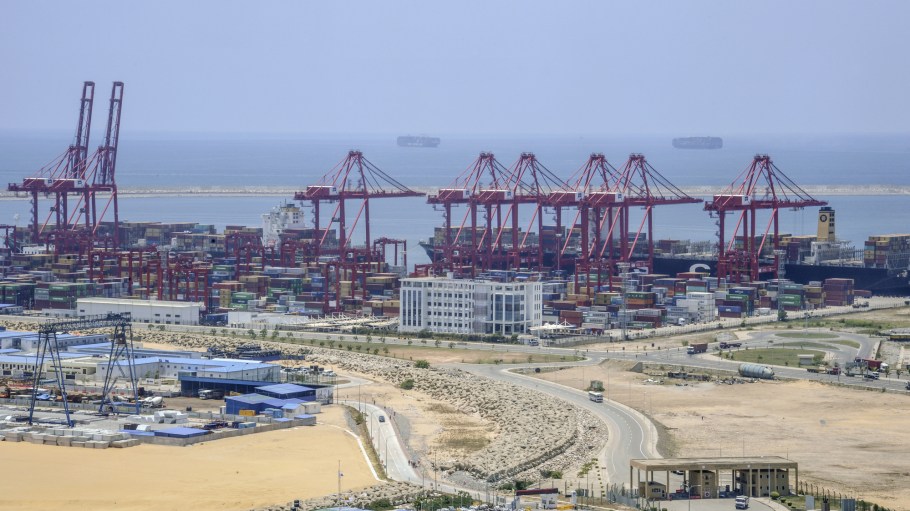 The site of Colombo Port City in Colombo, Sri Lanka. 