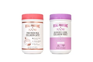 Pink Moon Milk Collagen Latte, $49, and Blueberry and Lemon Collagen Vibes, $43, from Vital Proteins x Poosh.