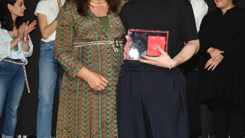 Jury president Angela Missoni handed the CNMI Fashion Design Prize to Francesco Murano.