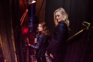 Backstage with Aly & Aj at Irving Plaza.
