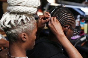 Backstage at Alexander Wang Collection 1 2020