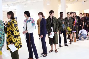Backstage at Dries Van Noten Men's SS 2020