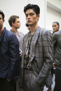 Backstage at Giorgio Armani Men's Spring 2020