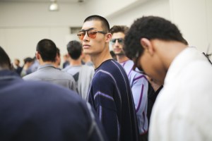 Backstage at Giorgio Armani Men's Spring 2020