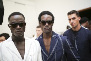 Backstage at Giorgio Armani Men's Spring 2020