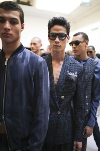 Backstage at Giorgio Armani Men's Spring 2020