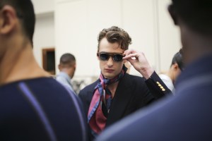 Backstage at Giorgio Armani Men's Spring 2020